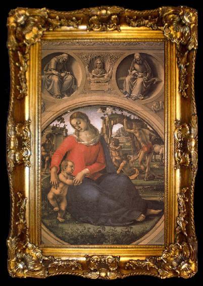 framed  Luca Signorelli The Madonna and the Nino with prophets, ta009-2